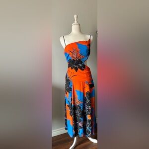 Anthropologie Tracy Reese Floral One-Shoulder Cut-Out Midi Dress - Large